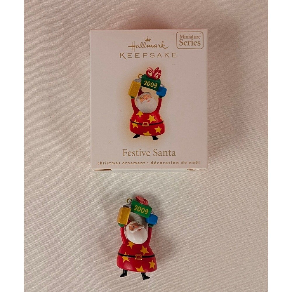 Hallmark Keepsake Christmas Ornament Miniature Festive Santa 2009 #1